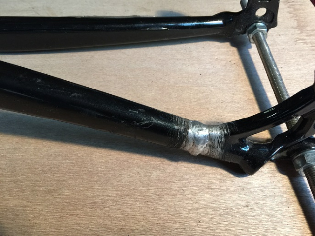 Aluminium bike cracked frame welding repairs 